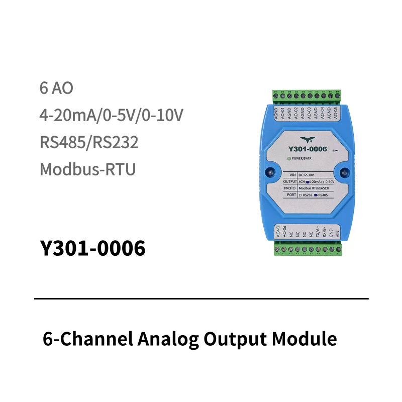 I/O module with 6 channel analog outputs