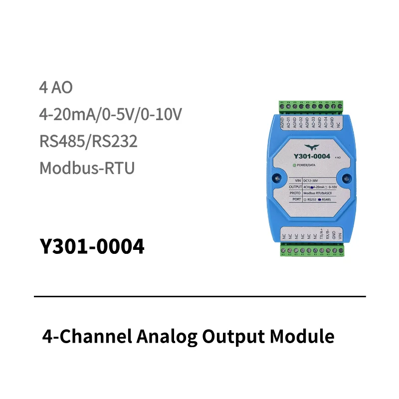 I/O module with 4 channel analog outputs